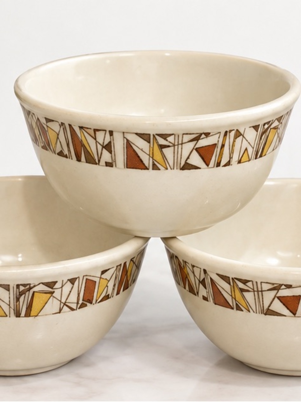 Vintage Royal Doulton Steelite Fanfare Bowls Ridgway MidCentury English Set of 3